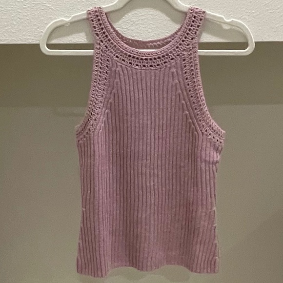 NWT Lucky Brand Knit Rib Sweater Tank Mauve (Size S) - Picture 5 of 6